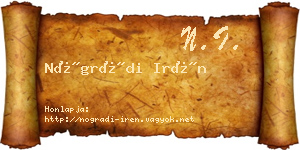 Nógrádi Irén névjegykártya